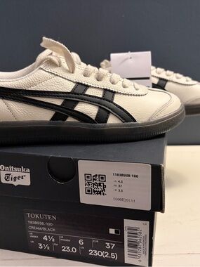 Onitsuka Tiger by Asics Cream and Black Tokuten Sneakers